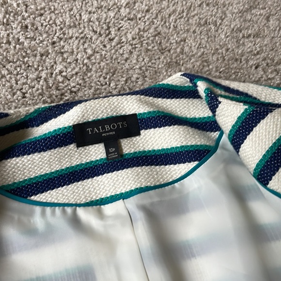 Talbots striped jacket. Lined with pockets - size 10p - Picture 4 of 9